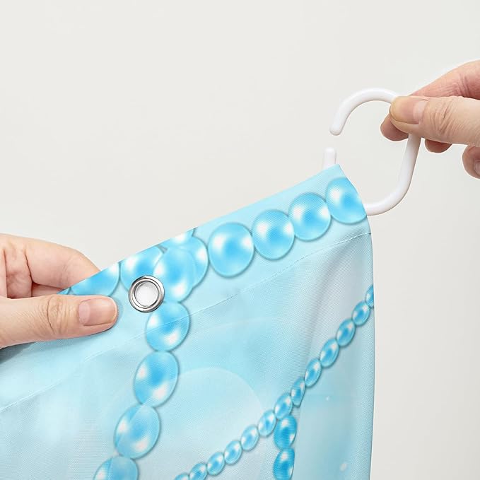 AILONEN Girls Butterfly Shower Curtain 48" W*72" H Blue Butterfly Women Teen Girls Bathroom Curtain,Metal Butterfly Pattern Curtain Polyester Waterproof Butterfly Bathroom Curtain with 12 Hooks