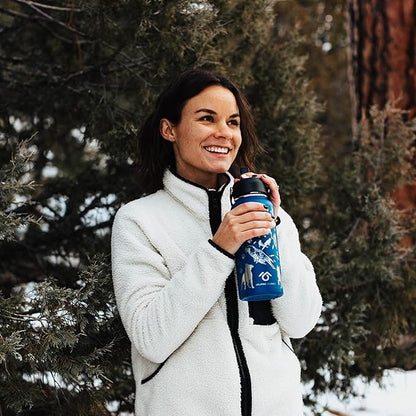 Animal Rescue Water Bottle with Straw Lid | 32 oz Engraved Stainless Steel Insulated with Strap | Best Friends, Pets, and Animals Themed