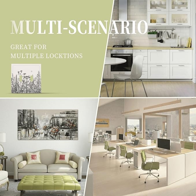 Vintage Grey Floral Herbs Wild Flowers Botanical Double Toggle Boho Light Switch Covers Decorative Country Unique 2 Gang Wall Plate Dual Electrical Faceplate Switchplate for Living Room