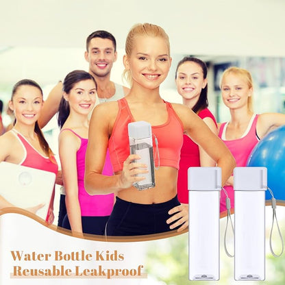 Mifoci 20 Pieces Water Bottle Bulk 17 oz Plastic Water Bottles Bulk Gym Sports Adults Reusable Large Water Bottles for Outdoor Fitness(White,Rectangle)