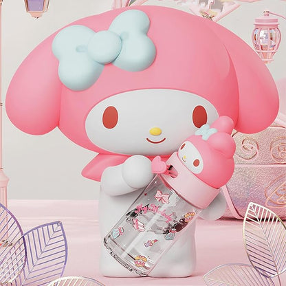 360ML/12.2OZ Cute Glass Water Bottle, Cute Portable Sports Leakproof Water Cup,Cute Glass Water Bottle for School, Camping,Traveling,Office,Car,Girls(Pink)