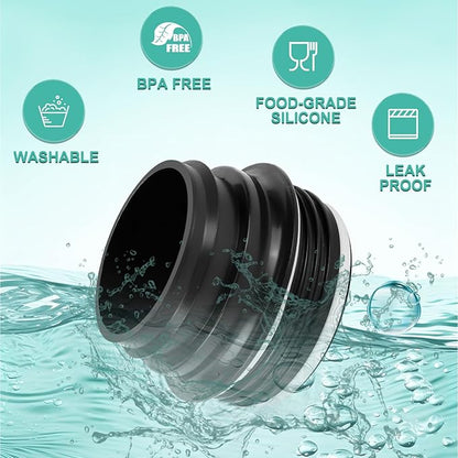 2PCS Bottle Adapter for Cirkul to YETI Rambler | BPA Free Plastic, Food Grade Silicone Fits for YETI Rambler Water Bottles(Black)