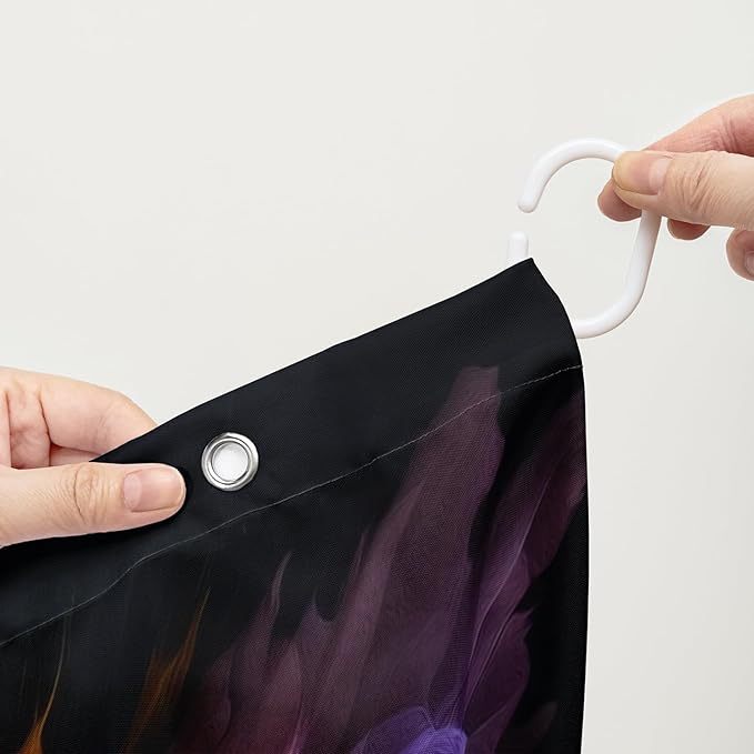 AILONEN Sugar Skull Shower Curtain for Bathroom,Romantic Colorful Smoky Skull Bath Curtain,Watercolor Skull Skeleton Decoration Bathroom Waterproof Shower Curtain with 12 Plastic Hooks, 36" W*72" H