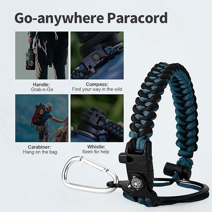 64 oz Insulated Water Bottle with Straw (Cold for 48 Hrs), Half Gallon Stainless Steel Triple Wall Vacuum Sports Water Jug, Leakproof Hydro Cup Flask with Straw Spout Lids & DIY Stickers