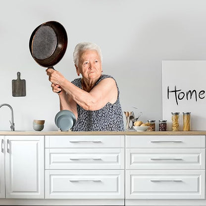 iinuu Senior Woman with Pan Wall Sticker, Old Lady Wall Decal