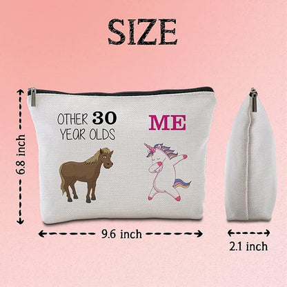 30th Birthday Gifts for Her Women Travel Makeup Bag Funny Unicorn Gift Bag Other 30 Year Old Me Unicorn Best Dirty 30 Birthday Decorations for Her 30th Birthday Gift Ideas