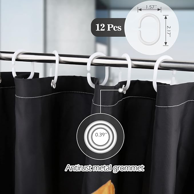 Aimego Sunflower Shower Curtain Butterfly Floral You are My Sunshine on Black Background Farmhouse Shower Curtain Set with 12 Hooks for Bathroom Decor Accessories Bathtub Curtain, 72"x72"