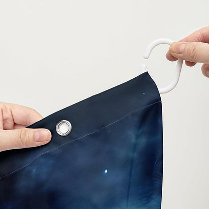 AILONEN Howling Wolf Shower Curtain,Retro Pyramid Evening Wolf Bath Curtain,Safari Wolf Curtain for Bathroom Decor,Polyester Waterproof with 12 Plastic Hooks 72" W*78" H