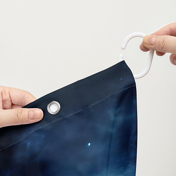 AILONEN Howling Wolf Shower Curtain,Retro Pyramid Evening Wolf Bath Curtain,Safari Wolf Curtain for Bathroom Decor,Polyester Waterproof with 12 Plastic Hooks 72" W*96" H