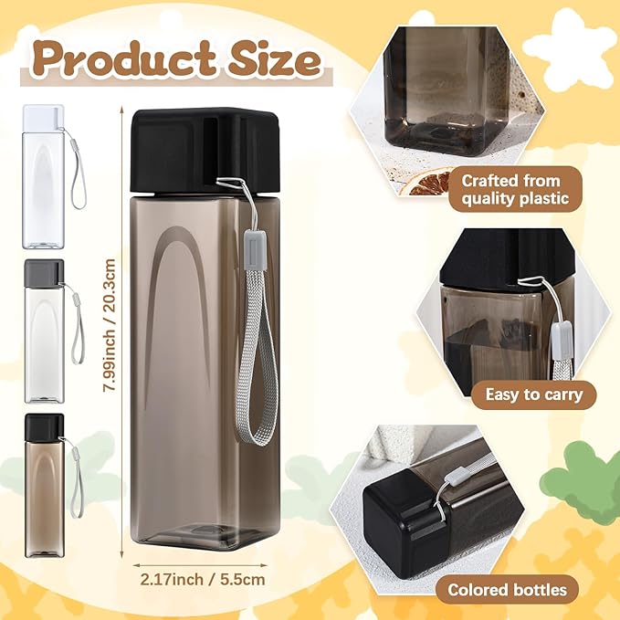 Mifoci 30 Pcs Water Bottle Bulk 17 oz Plastic Sports Water Bottles for Adults Reusable Leak Proof Portable Drink Bottles Large for Travel Camping Fitness Office(Stylish Color)