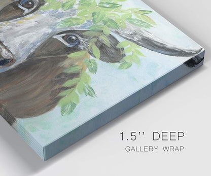 Renditions Gallery Canvas Animal Wall Art Modern Decorations Paintings Olive Crown Steer Abstract Glam Wild Longhorn Canvas Artwork Prints for Bedroom Office Kitchen - 24"x36" LT33