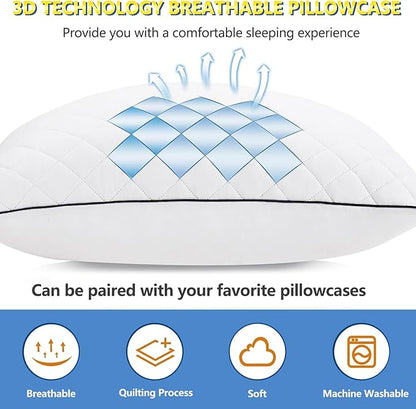 AS AWESLING Soft Pillows for Sleeping - Shredded Memory Foam Bed Pillows Set of 2 for Side Back Stomach Sleepers (Queen(20 * 30 inches))