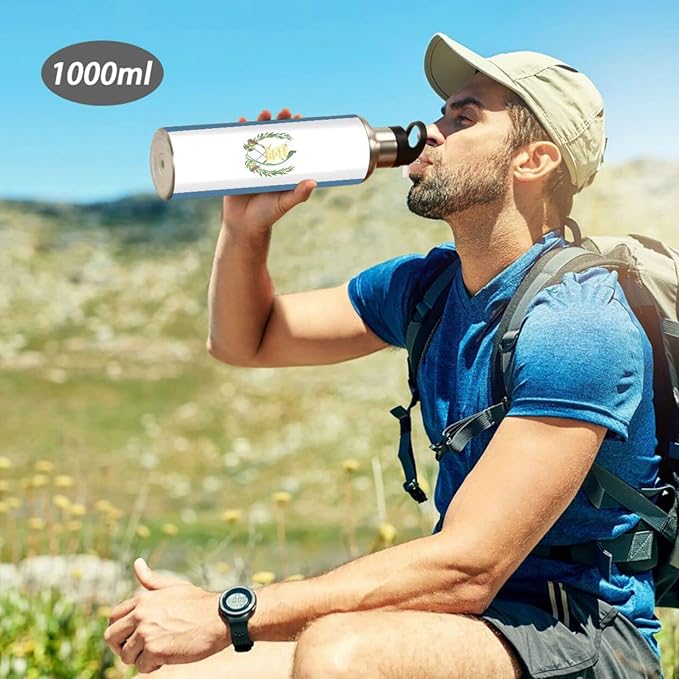 Guatemala Flag Sports Water Bottle, Double Wall Vacuum Insulated Stainless Steel Water Bottle with Straw Keeps Hot and Cold, Bike Running Sports Travel Gym 20oz
