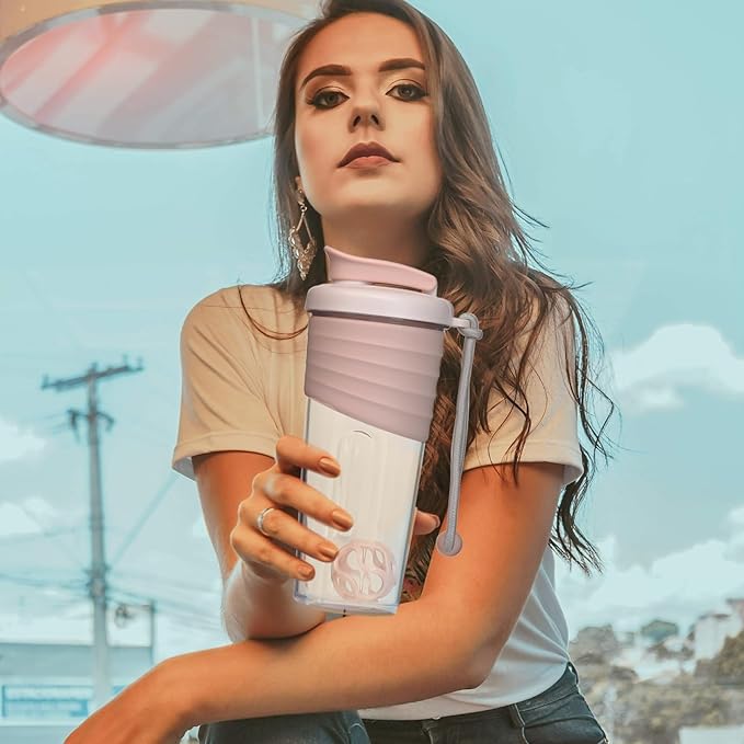 Shaker Bottle for Protein Mixes，24 oz，Protein Shaker Bottles with Whisk Ball, Mixer Bottle, Protein Bottle,Portable Pre Workout Whey Protein Drink Shaker Cup，Pink