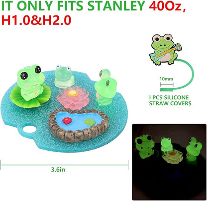 ADAH Charms Compatible with Stanley Cup Accessories,Charms for Stanley Cups H1.0&H2.0 Accessories 40oz with Silicone Straw Cover (G)