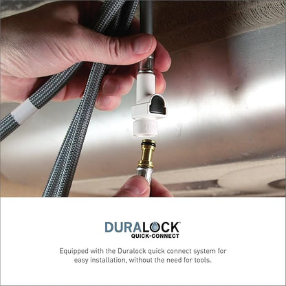 Moen Haelyn Spot Resist Stainless Single-Handle Pull-Down Sprayer Kitchen Faucet with an LED Light ColorCue Temperature Indicator and Soap Dispenser, 87627EISRS