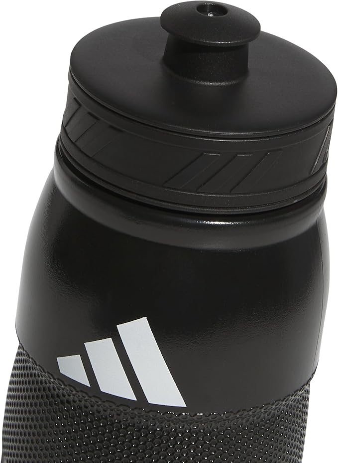 adidas 750 ML (28 oz) Stadium Refillable Plastic Sport Water Bottle, Black/White/Black, One Size