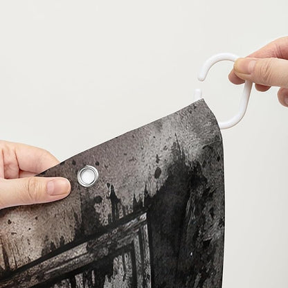 AILONEN Horse Shower Curtain,Sunflower Eiffel Tower Horse Bath Curtain,Retro Horse Polyester Waterproof with 12 Plastic Hooks 72" W*96" H