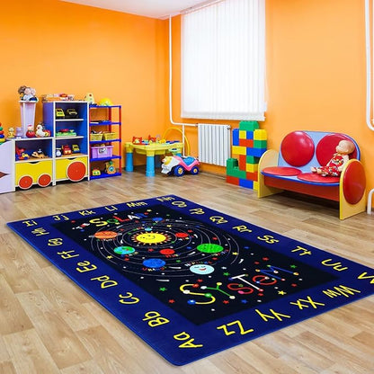 Kids Rug 5x7 Kids Room Rugs for Bedroom Carpet Kids Educational Rug Extra Large Soft Crawling Play Mat for Children Toddlers Classroom Playroom Alphabet Nursery Area Rug