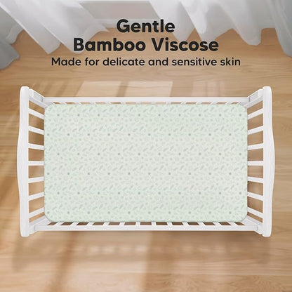 2-Pack Crib Sheets for Boys,Girls - Viscose Derived from Bamboo Fitted Crib Sheet, Organic Baby Crib Sheets, Crib Mattress Sheet,Toddler Bed Sheets,Baby Sheets for Crib Fitted Sheets(Tropic Oasis)