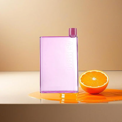 IUI Flat Water Bottle 14 oz, Leak Proof and Slim Reusable Flat Water Bottle, Portable Cute Water Bottle for Purse Pocket School Sports Travel Red