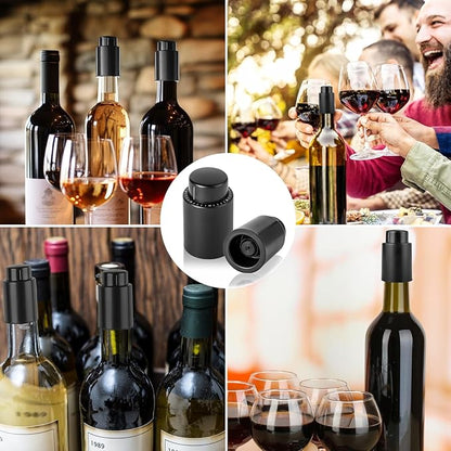 2-Pack Wine Stoppers for Wine Bottles Vacuum Wine Stopper Wine Bottle Stoppers with Time Scale Record Reusable Wine Preserver for Freshness Perfect Wine Gifts