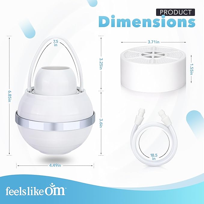 Advanced Bath Water Filter - 10-Stage Filtration| BPA-Free | Easy Install | Bath Filter for Tub - Bath Ball Filter Reduces Chlorine & Heavy Metals, Balances pH, Infuses Vitamin C