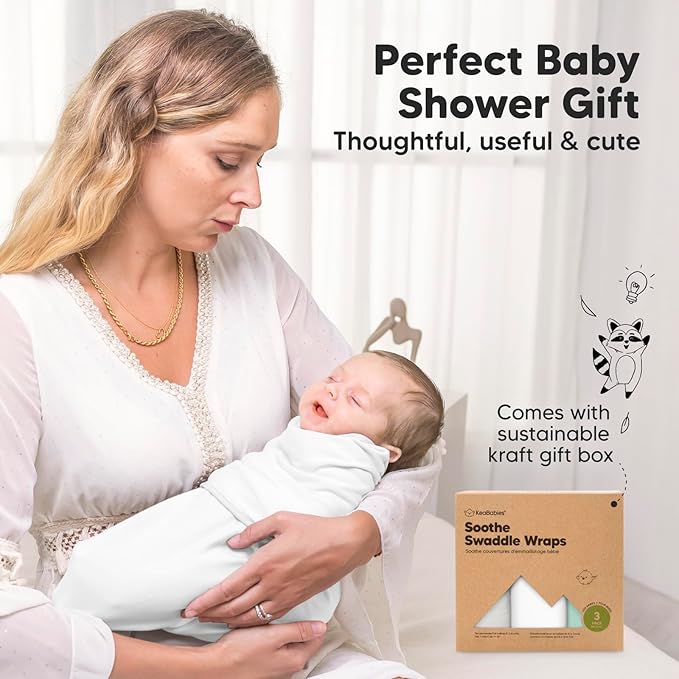 3-Pack Organic Baby Swaddle Sleep Sacks - Newborn Swaddle Sack, Ergonomic Baby Swaddles 0-6 Months, Swaddles for Newborns, Baby Sleep Sack, Baby Swaddle Blanket Wrap, Baby Essentials (Sage, L)