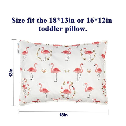 ALVABABY Toddler Pillowcases Fits 13 x 18inch,12x 16inch Kids Pillow for Sleep 2 Pack Cotton Baby Children Pillow Cover Envelope Travel Pillowcases Rabbit Flamingo 2TPW08