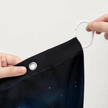 AILONEN Flying Butterfly Shower Curtain for Girls Women,Blue Sky Starry Ocean Sea Rose Bath Curtain 72" W*72" H Polyester Fabric Waterproof Bathroom Curtain with 12 Hooks