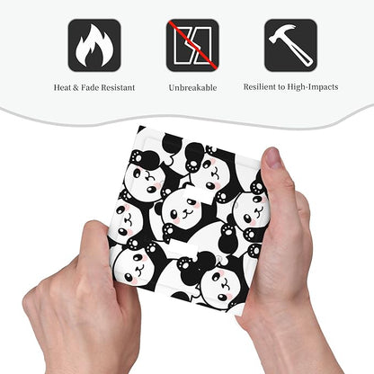 Cute Panda Double Toggle Light Switch Covers 2 Gang Wall Plate Dual Decorative Switchplate Electrical Faceplate for Bathroom Country Kitchen Bedroom Decor, 4.9" x 5"