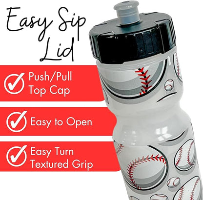 50 Strong Kids Water Bottle | 22 oz. BPA- Free Sports Squeeze Water Bottles with Pull Top Cap |Perfect Water Bottle for School | Reusable & Durable for Boys & Girls | Made in USA