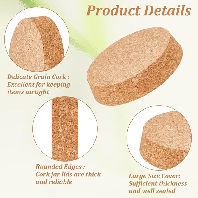 OLYCRAFT 4 Pcs Large Cork Stoppers Tapered Cork Plugs Wood Corks Lids Bottle Lids Cork Stoppers 4.4~4.8 inch Wine Bottle Stoppers Wood Jar Cork for Kitchen Wedding Favor Canning - 2.5cm Thick