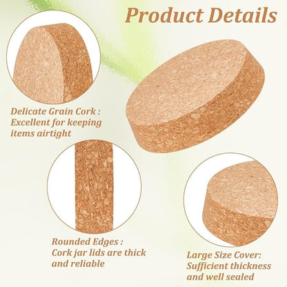 OLYCRAFT 4 Pcs Large Cork Stoppers Tapered Cork Plugs Wood Corks Lids Bottle Lids Cork Stoppers 4.4~4.8 inch Wine Bottle Stoppers Wood Jar Cork for Kitchen Wedding Favor Canning - 2.5cm Thick