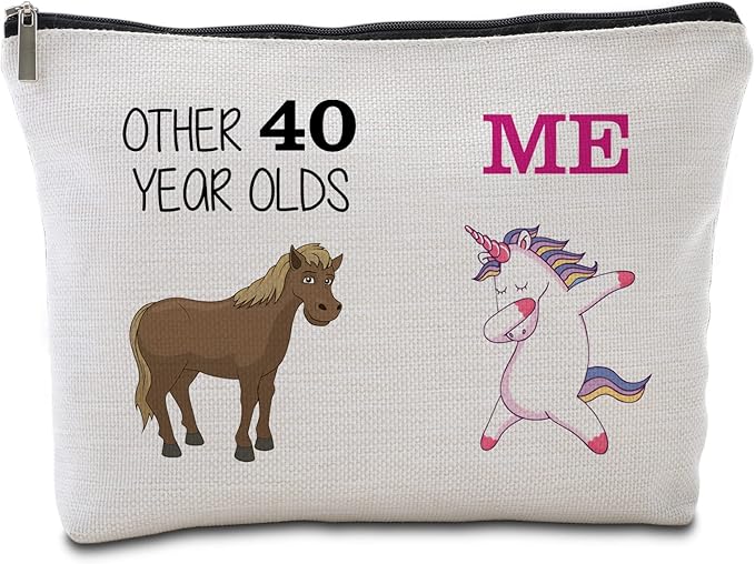 40th Birthday Gifts Women Travel Makeup Bag Funny Unicorn Gift Bag Other 40 Year Old Me Unicorn Best 40 Birthday Decorations for Her 40th Birthday Gift Ideas