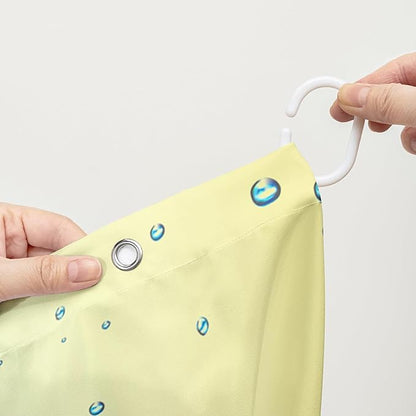 AILONEN Cute Cartoon Octopus Shower Curtain,Beautiful Sea World Theme theme Bath Curtain Cloth Fabric Bathroom 36" W*72" H Inch,12 Pack Hooks for Kids Child Sea Animal Bathroom Curtain