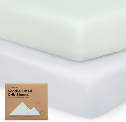 2-Pack Organic Crib Sheets for Boys, Girls - Jersey Fitted Crib Sheet, Baby Crib Sheets Neutral, Crib Mattress Sheet, Cotton Crib Sheets, Breathable Crib Sheet, Baby Mattress Sheets (Cove)