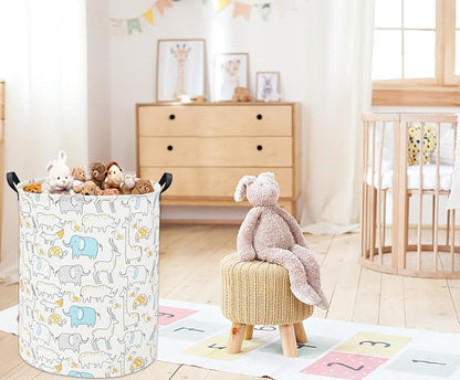 Animal Baby Laundry Basket Baby Hamper Kids Toy Storage Bin for Boys Room Decor Baby Nursery Hamper Gift Baskets for Bedroom Bathroom(Animal)