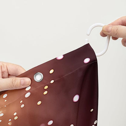 AILONEN Pink Flower Shower Curtain,Galaxy Floral Lotus Flower Bath Curtain,Polyester Waterproof for Bathroom with 12 Plastic Hooks 48" W*72" H