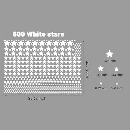 Sparkles and Stars Wall Decals, 500 White Stars Wall Sticker, Sparkle Wall Decal, Space Kids Room Decor, Nursery Wall Art, Celestial Wall Stickers(White)