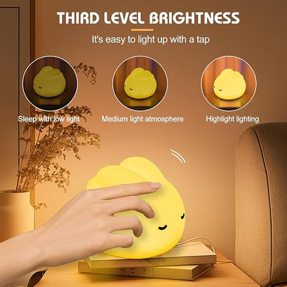 Multicolor Decor Night Light for Kids USB Rechargeable Cute Bunny LED Lamp with Timer & Touch Control Rabbit Shape Dimmable Warm Night Lights for Baby Breastfeeding Sleep Nursery Soft Eye Caring