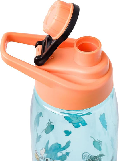 Silver Buffalo Disney Lilo and Stitch Tropical Water Bottle with Screw-on Lid Featuring Stitch, 28 Ounces