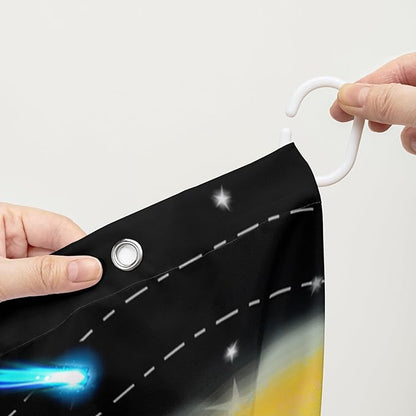 AILONEN Galaxy Shower Curtains for Boys,Solar System Bath Curtains,Outer Space Curtains for Bathroom Decor, 72" W*72" H Polyester Waterproof with 12 Hooks