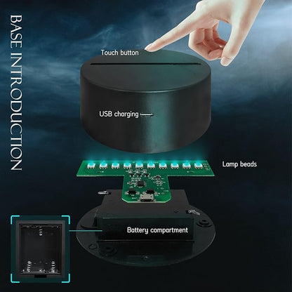 Illusion 16 Color Change Touch Remote Control LED Night Light USB Charge Portable American Football RGB Glowing Acrylic Lamp with Stand Gift for Fans Bar Decor