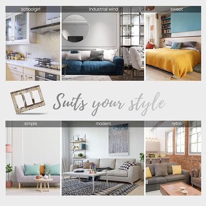 Rustic Wood Bear Forest 3 Gang Rocker Light Switch Plate Vintage Antique Cabin Triple Decora Outlet Wall Plate Cover Faceplate Decorative Switchcovers GFCI for Farmhouse Bathroom Bedroom Decorate