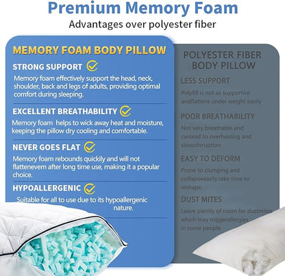 AS AWESLING Soft Pillows for Sleeping - Shredded Memory Foam Bed Pillows Set of 2 for Side Back Stomach Sleepers (Queen(20 * 30 inches))