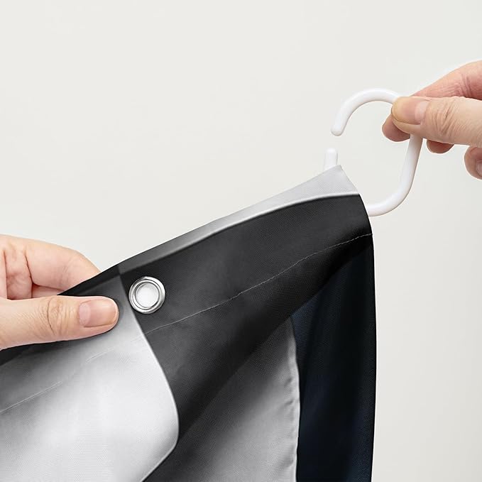 AILONEN Racing Car Shower Curtains,Checkered Speed Car Bath Curtains Gifts for Racer,Polyester Waterproof for Bathroom with 12 Plastic Hooks 72" W*84" H