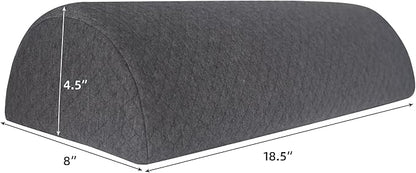 Half Moon Bolster Knee Pillow, Back Pain Relief Memory Foam Leg Pillow, Semi Roll Round Lumbar Leg Wedge for Side Sleepers - Reducing Head Neck Spine Hip Pressure - L