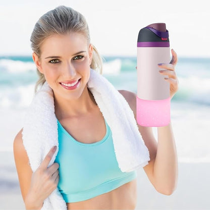 2PCS Silicone Water Bottle Boot for Owala 24oz 32oz 40oz,Anti-Slip Protective Sleeve Bottom Bumper Protector for FreeSip, Twist, and Flip Water Bottles