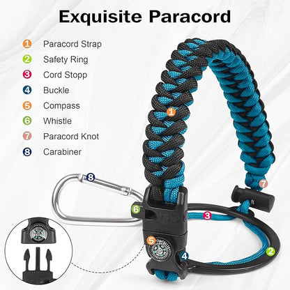 Insulated Water Bottle 64 oz with Straw Lid (3 Lids), Half Gallon Jug Flask, Large Metal Stainless Steel Bottle, 64 oz Double Wall Vacuum Sports Thermo Mug, Cold 48H Hot 24H (Indigo Black)